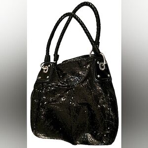 Black Sequin Bucket Bag Purse